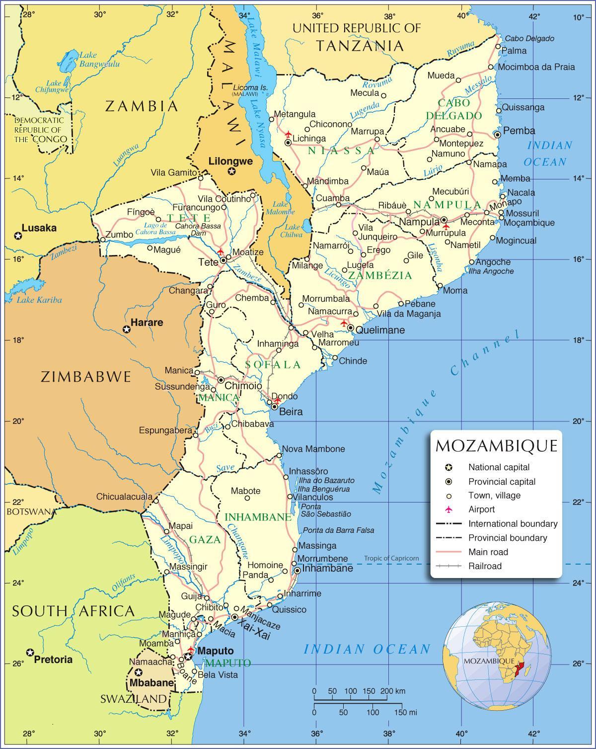 Mozambique sungai peta
