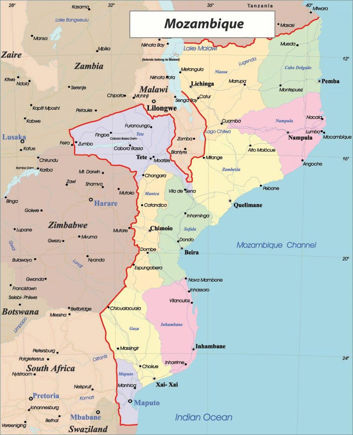 Mozambique dalam peta