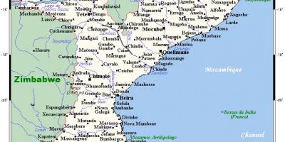 Peta bandar-bandar Mozambique