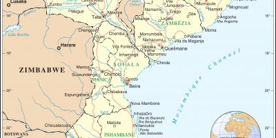 Lapangan terbang di Mozambique pada peta